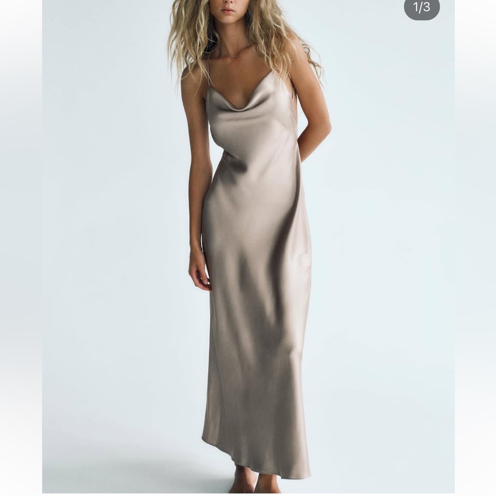 Zara satin midi dress